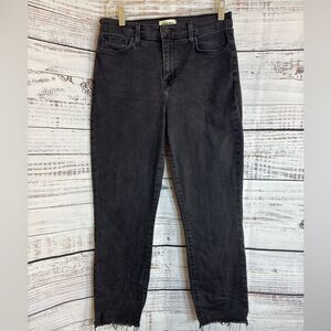 L'Agence Jeans Womens Size 28 sada High rise slim washed Black Cropped